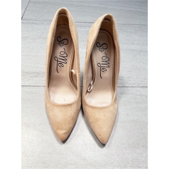 Nude faux suede pumps - Picture 3 of 5